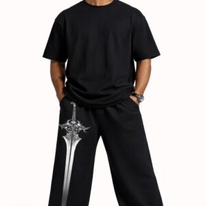 Only God Can Judge Me Graphic Joggers – Black