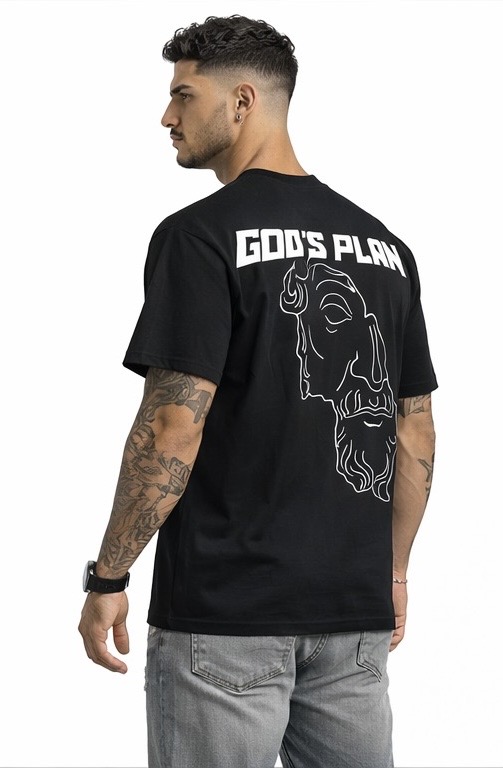 God’s Plan Oversized Black T-Shirt