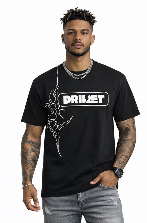 Flame Heart Oversized Black T-Shirt