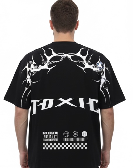 TOXIC Oversized Tee – Black - Image 4
